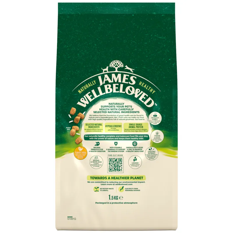 James Wellbeloved Dog Senior Small Breed Turkey 1.5kg-1